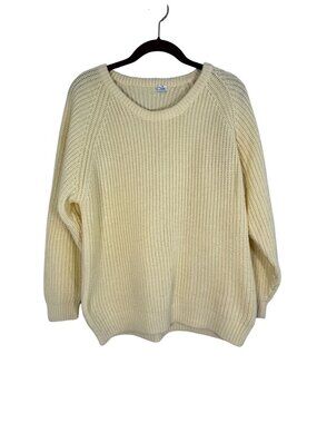Retro Chunky Knit Sweater Yellow M Boho Indie Y2K Classic Heritage‎ Festival 80s